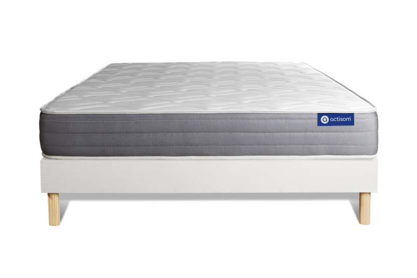 Ensemble Matelas Sommier 120x190 cm - Sommier Blanc (en kit) - Actiflex Dream