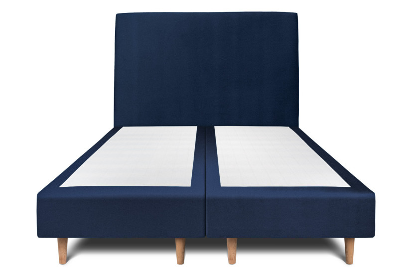 Lit 2x80x200 cm avec Tête de lit tapissée - Tissu Velours