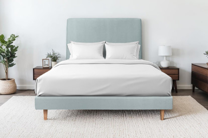 Sommier Tapissier 150x200 cm - H29 cm - Velours - Gris bleuté