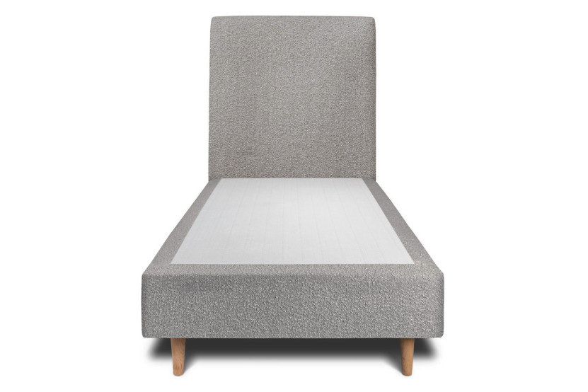 Lit 90x200 cm avec Tête de lit tapissée - Tissu Bouclette