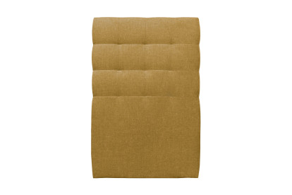 Lit 90x190 cm - Sommier tapissier H35 cm + tête de lit capitonnée - Tissu Toile natté Jaune