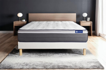 Ensemble Matelas Sommier 140x200 cm - Sommier Blanc (en kit) - Actiflex Plus
