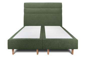 Lit 2x90x200 cm avec Tête de lit à lignes - Tissu Toile natté