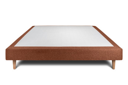 Sommier Tapissier 135x190 cm - H29 cm - Bouclette - Terracotta