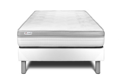 Ensemble Matelas Sommier 90x190 cm - Sommier Blanc (en kit) - Vital Relax