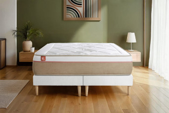 Ensemble Matelas Sommier 160x200 cm - 2 Sommiers Blanc - Le Soyeux