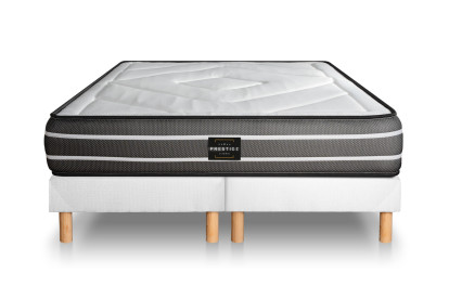Ensemble Matelas Sommier 160x200 cm - 2 Sommiers Blancs - Exclusive