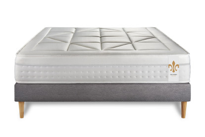 Ensemble Matelas Sommier 140x200 cm - Sommier Gris (en kit) - Vingt-Huit