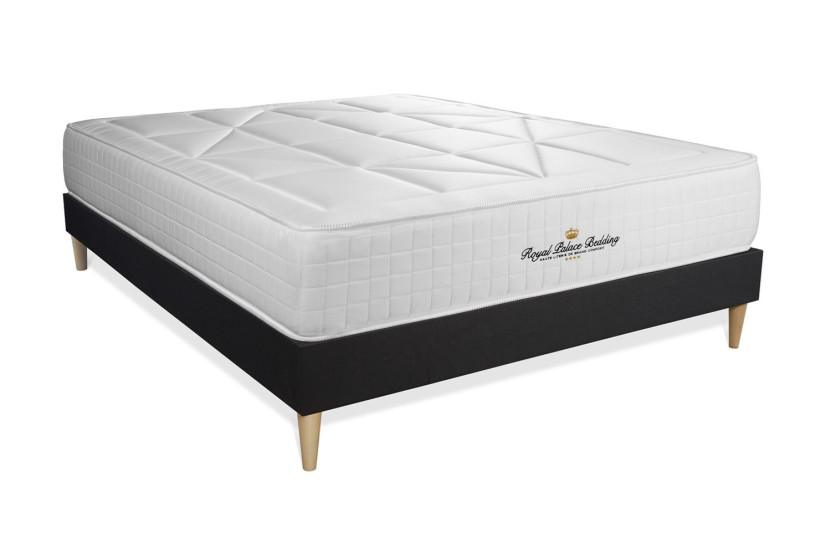 Ensemble Matelas Sommier 160x200 cm - Sommier Noir (en kit) - Windsor