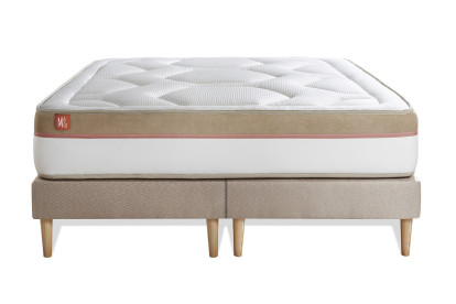 Ensemble Matelas Sommier 180x200 cm - 2 Sommiers Beige - Le Cosy