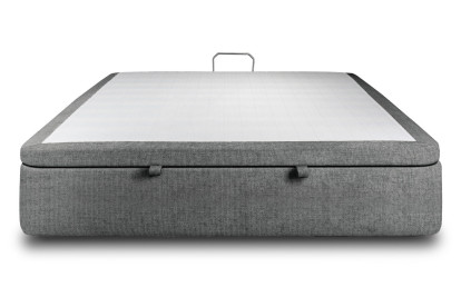 Sommier Coffre 140x190 cm - Toile nattée  - Gris anthracite