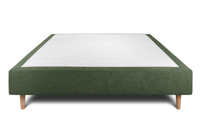 Sommier Tapissier 135x190 cm - H35 cm - Toile nattée - Vert kaki