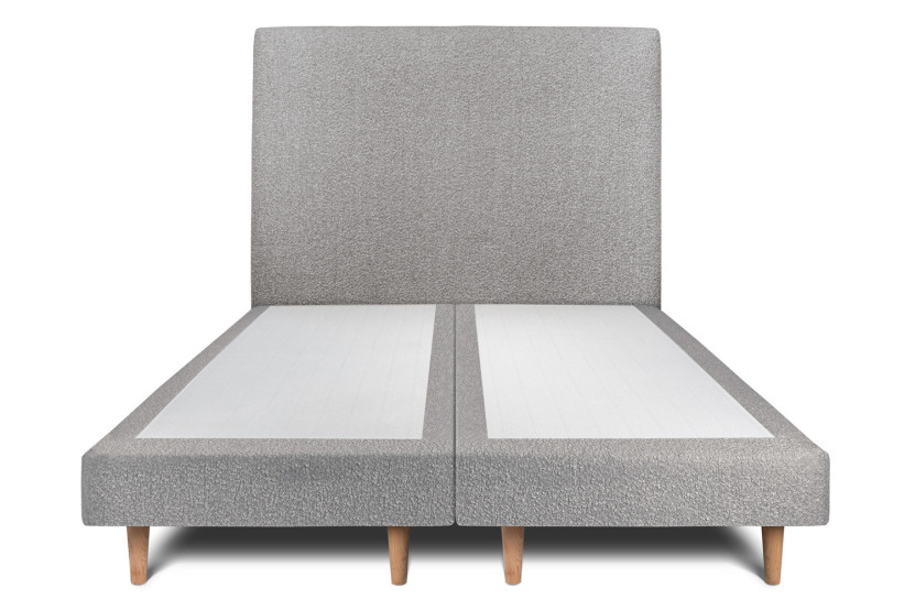 Lit 2x80x200 cm avec Tête de lit tapissée - Tissu Bouclette