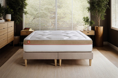 Ensemble Matelas Sommier 200x200 cm - 2 Sommiers Beige - Le Cosy