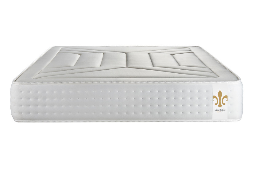Pack lit complet 200x200 cm - Matelas + 2 Sommiers Blancs + 2 oreillers + Couette - Vingt-Quatre