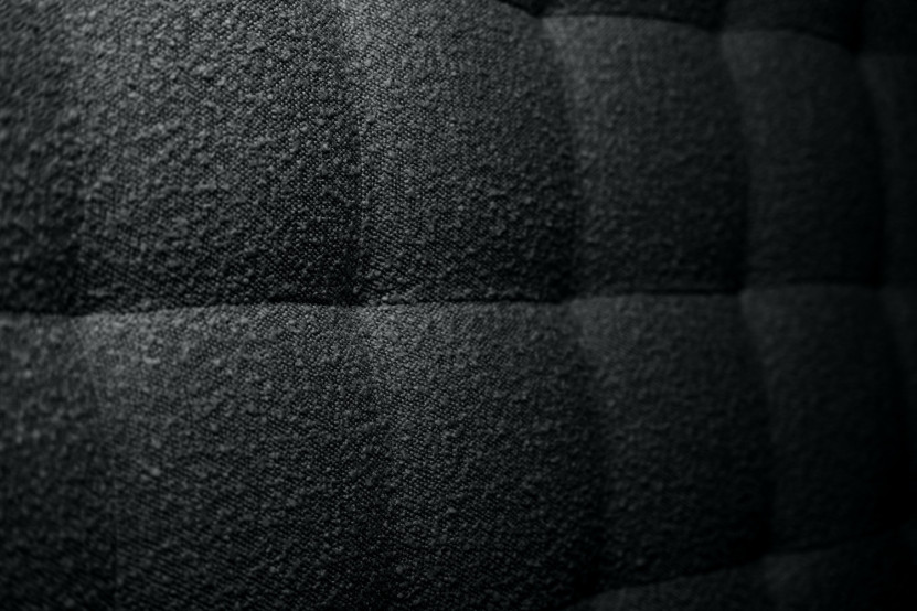 Tête de lit 200 cm Capitonnée - Tissu Bouclette Noir