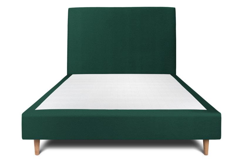 Lit 140x190 cm avec Tête de lit tapissée - Tissu Velours