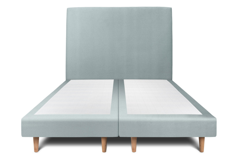 Lit 2x80x200 cm avec Tête de lit tapissée - Tissu Velours