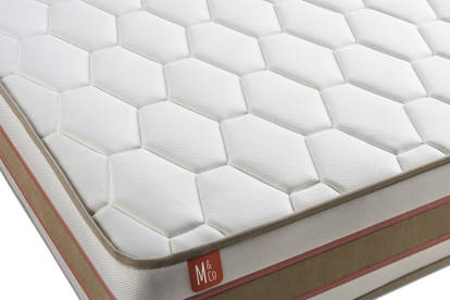 Ensemble Matelas Sommier 90x190 cm - Sommier Beige (déjà monté) - Le Délicat
