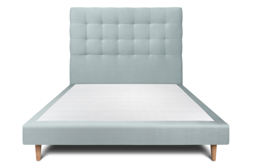 Lit 150x190 cm avec Tête de lit capitonnée - Tissu Velours