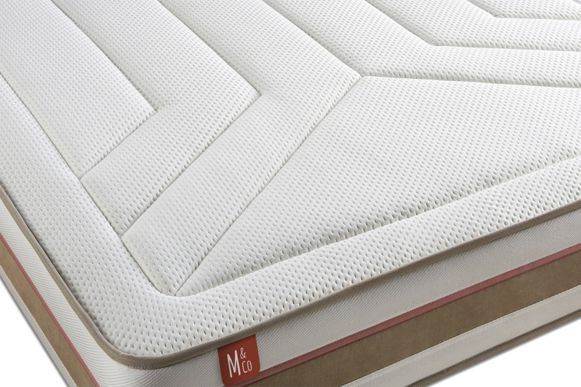 Ensemble Matelas Sommier 90x190 cm - Sommier Beige (déjà monté) - Le Tendre