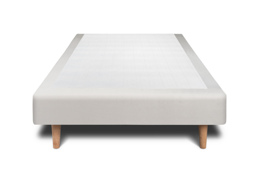 Lit 90x200 cm avec Tête de lit capitonnée - Tissu Velours