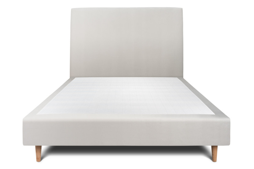 Lit 140x190 cm avec Tête de lit tapissée - Tissu Velours