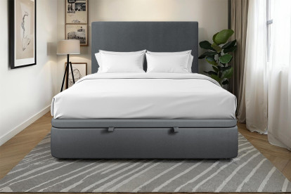 Sommier Coffre 180x200 cm - Velours - Gris anthracite