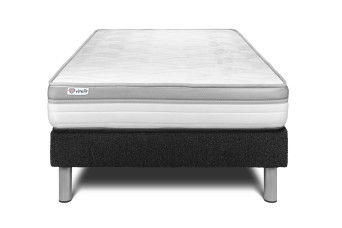 Ensemble Matelas Sommier 90x200 cm - Sommier Noir (en kit) - Vital Relax