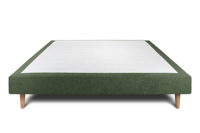 Sommier Tapissier 135x190 cm - H29 cm - Toile nattée - Vert kaki