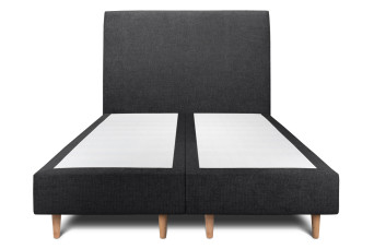 Lit 2x80x200 cm avec Tête de lit tapissée - Tissu Toile natté