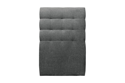 Lit 90x200 cm - Sommier tapissier H35 cm + tête de lit capitonnée - Tissu Toile natté Gris Anthracite