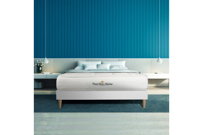 Ensemble Matelas Sommier 160x200 cm - Sommier Blanc (déjà monté) - Balmoral