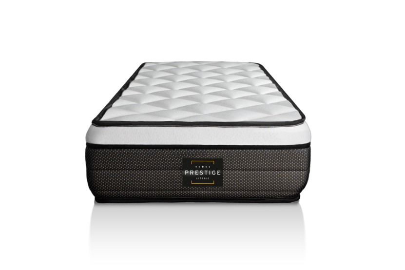 Ensemble Matelas Sommier 120x190 cm - Sommier Noir (en kit) - Suite