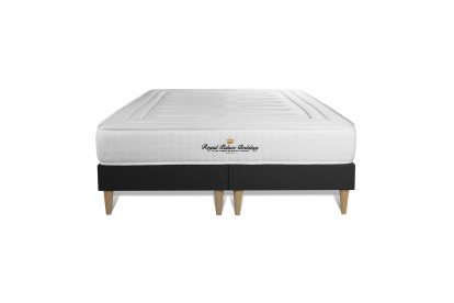 Ensemble Matelas Sommier 200x200 cm - 2 Sommiers Noir - Lancaster