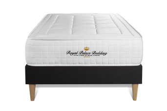 Ensemble Matelas Sommier 90x200 cm - Sommier Noir (en kit) - Balmoral