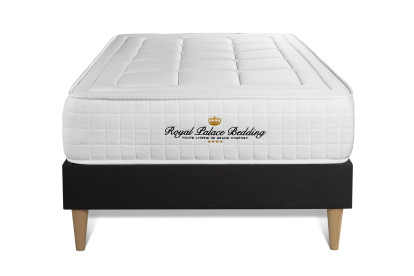 Ensemble Matelas Sommier 90x200 cm - Sommier Noir (en kit) - Balmoral