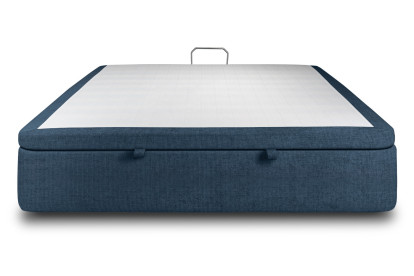 Sommier Coffre 160x200 cm - Toile nattée  - Bleu océan