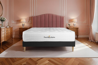 Ensemble Matelas Sommier 160x200 cm - Sommier Noir (en kit) - Buckingham