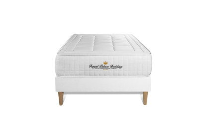 Ensemble Matelas Sommier 90x190 cm - Sommier Blanc (déjà monté) - Balmoral