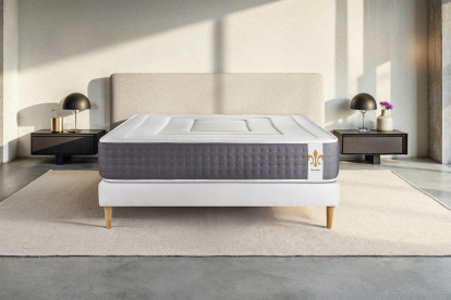 Ensemble Matelas Sommier 200x200 cm - Sommier Blanc (en kit) - Vingt-Six