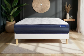 Ensemble Matelas Sommier 180x200 cm - Sommier Blanc (en kit) - Actiflex Tech