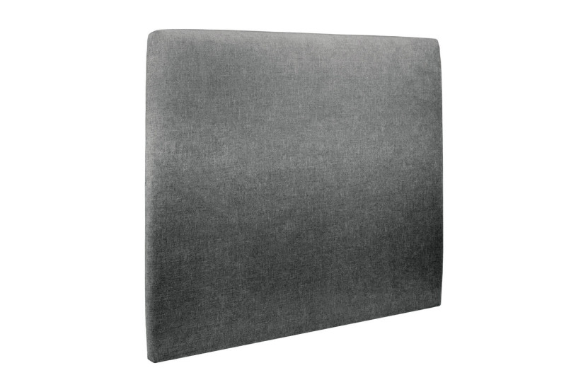 Lit 140x190 cm avec Tête de lit tapissée - Tissu Toile natté