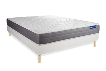 Ensemble Matelas Sommier 120x190 cm - Sommier Blanc (en kit) - Actimemo Dream