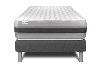 Ensemble Matelas Sommier 90x190 cm - Sommier Gris (déjà monté) - Vitalspring Recover