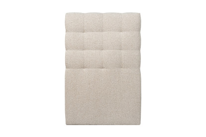 Lit 90x190 cm - Sommier tapissier H29 cm + tête de lit capitonnée - Tissu Bouclette Beige Clair