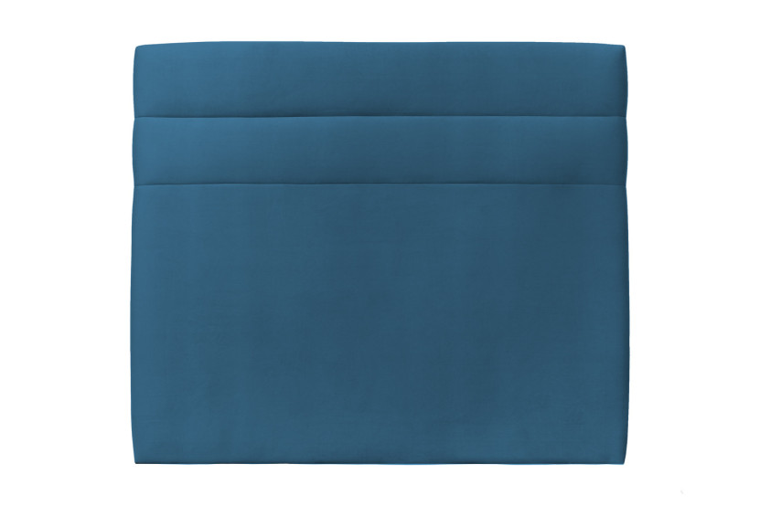 Tête de lit 160 cm Lignes - Tissu Velours Bleu Ocean