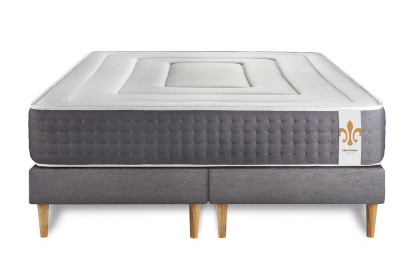 Ensemble Matelas Sommier 160x200 cm - 2 Sommiers Gris - Vingt-Six