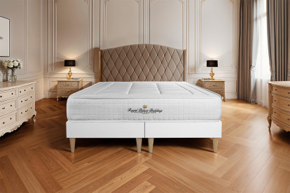 Ensemble Matelas Sommier 180x200 cm - Sommier Blanc (déjà monté) - Balmoral