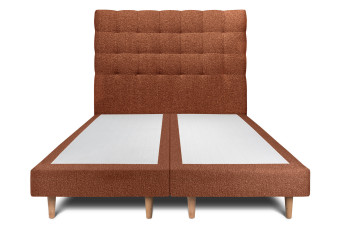 Lit 2x100x200 cm avec Tête de lit capitonnée - Tissu Bouclette